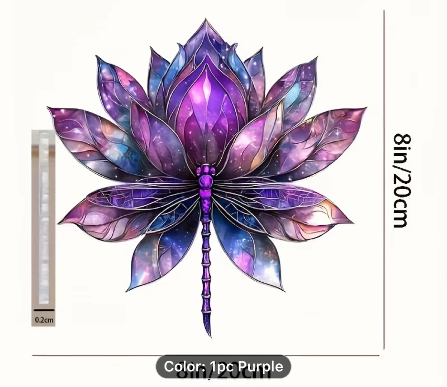 2D acrylic sun catcher, lotus & dragonfly - photo 2