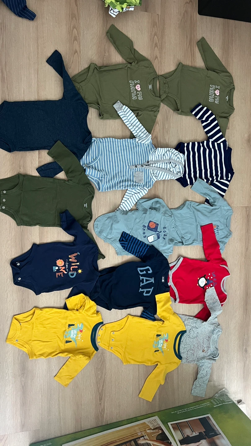 6-12 months long sleeves Baby Onesie Bundle