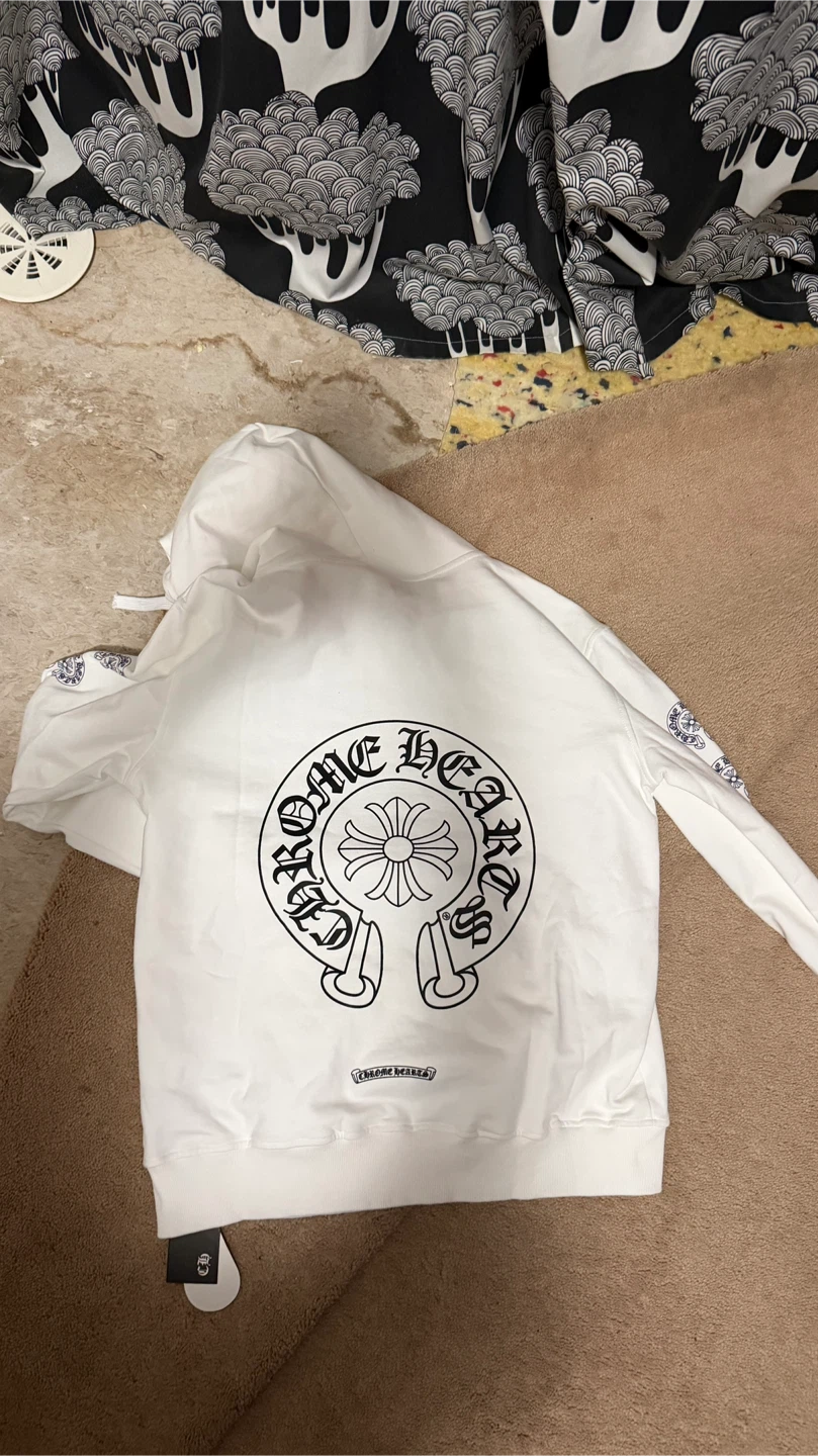 Chrome Hearts White Zip-Up Hoodie - photo 2
