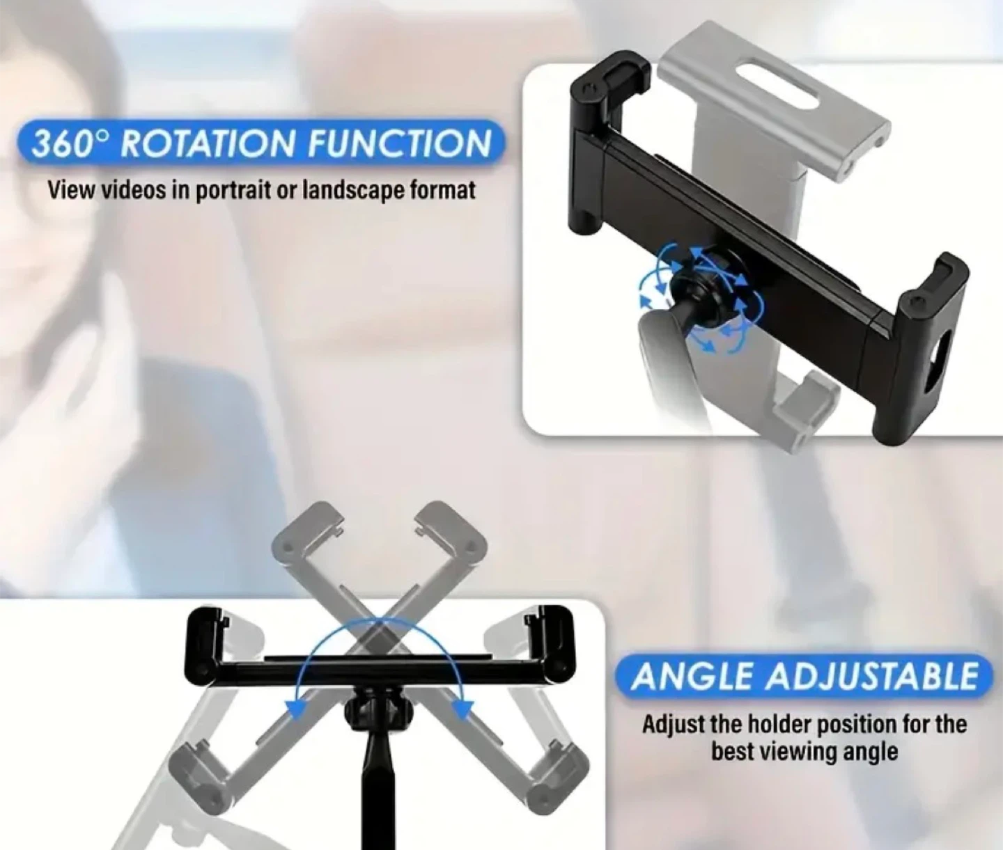 Black Car Headrest Tablet & Phone Mount Holder - photo 2
