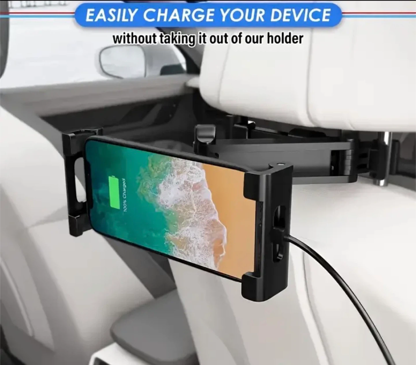 Black Car Headrest Tablet & Phone Mount Holder - photo 3