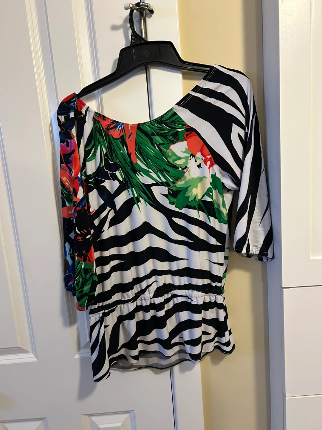 Joseph Ribkoff Women's Zebra Print Floral Top