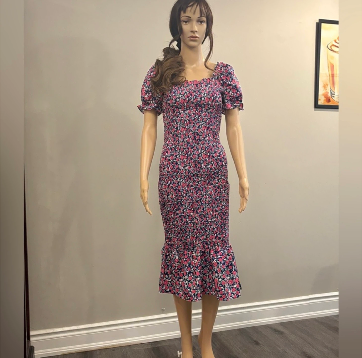 Floral Smocked Puff Sleeve Dress