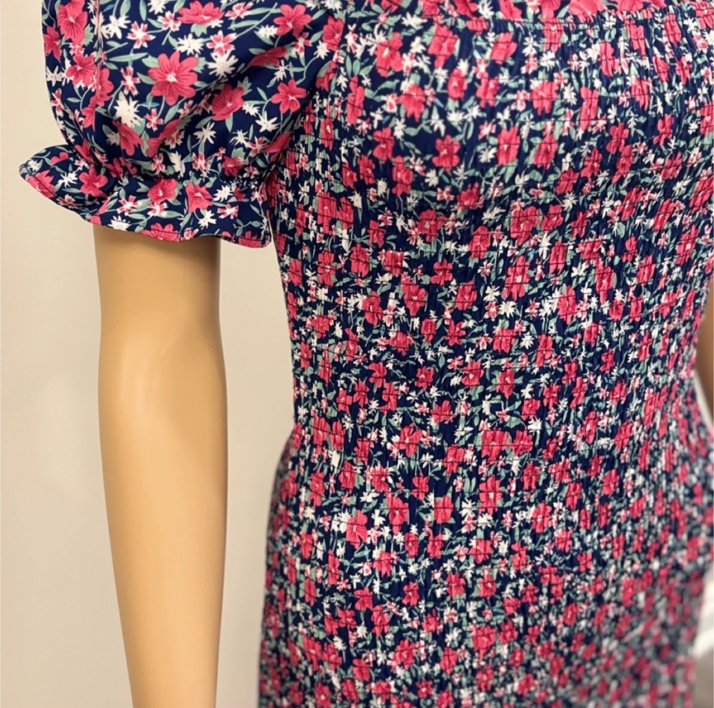 Floral Smocked Puff Sleeve Dress - photo 3