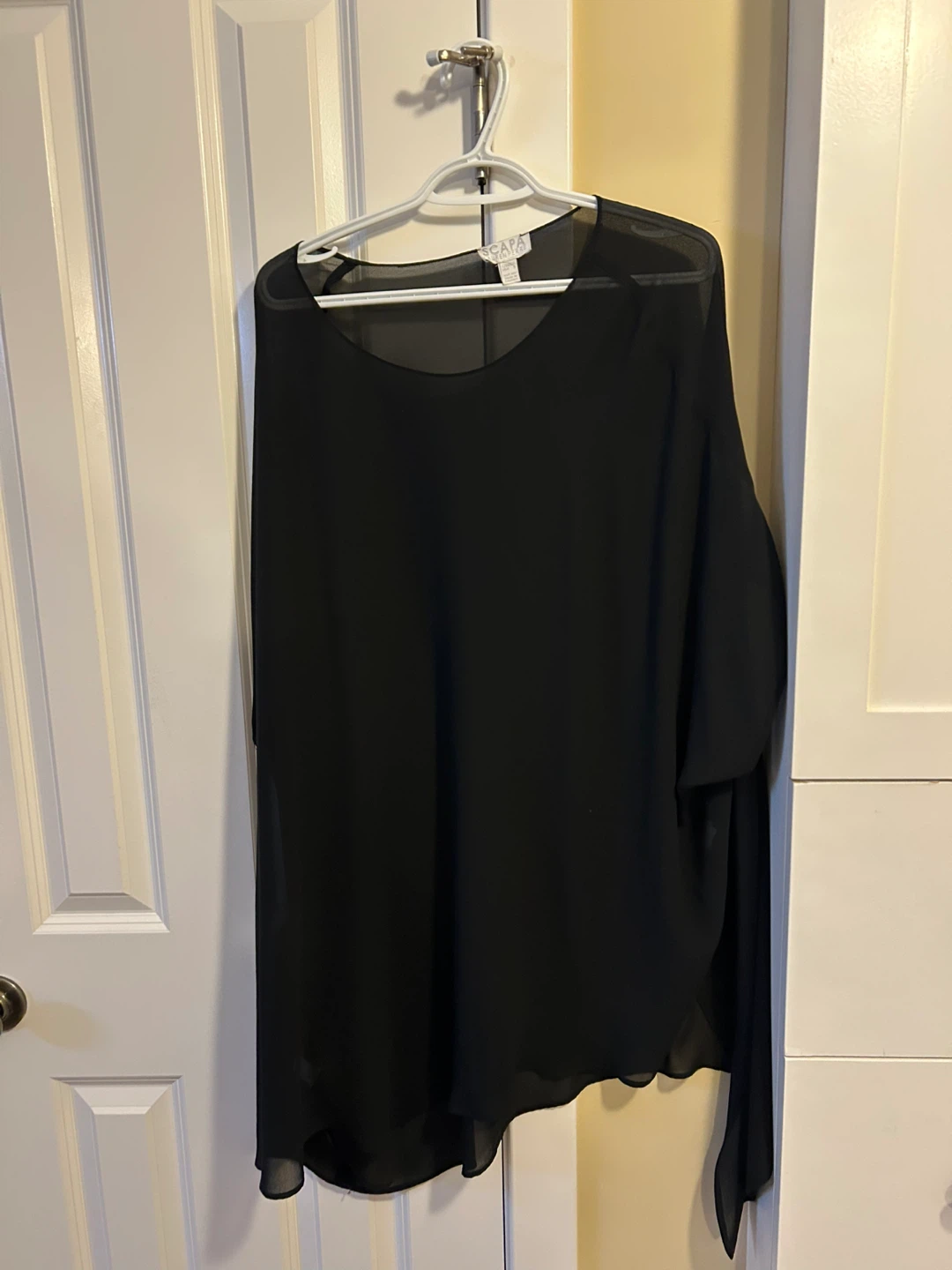 SCAPA Lauren Ferre Black Sheer Top Size S