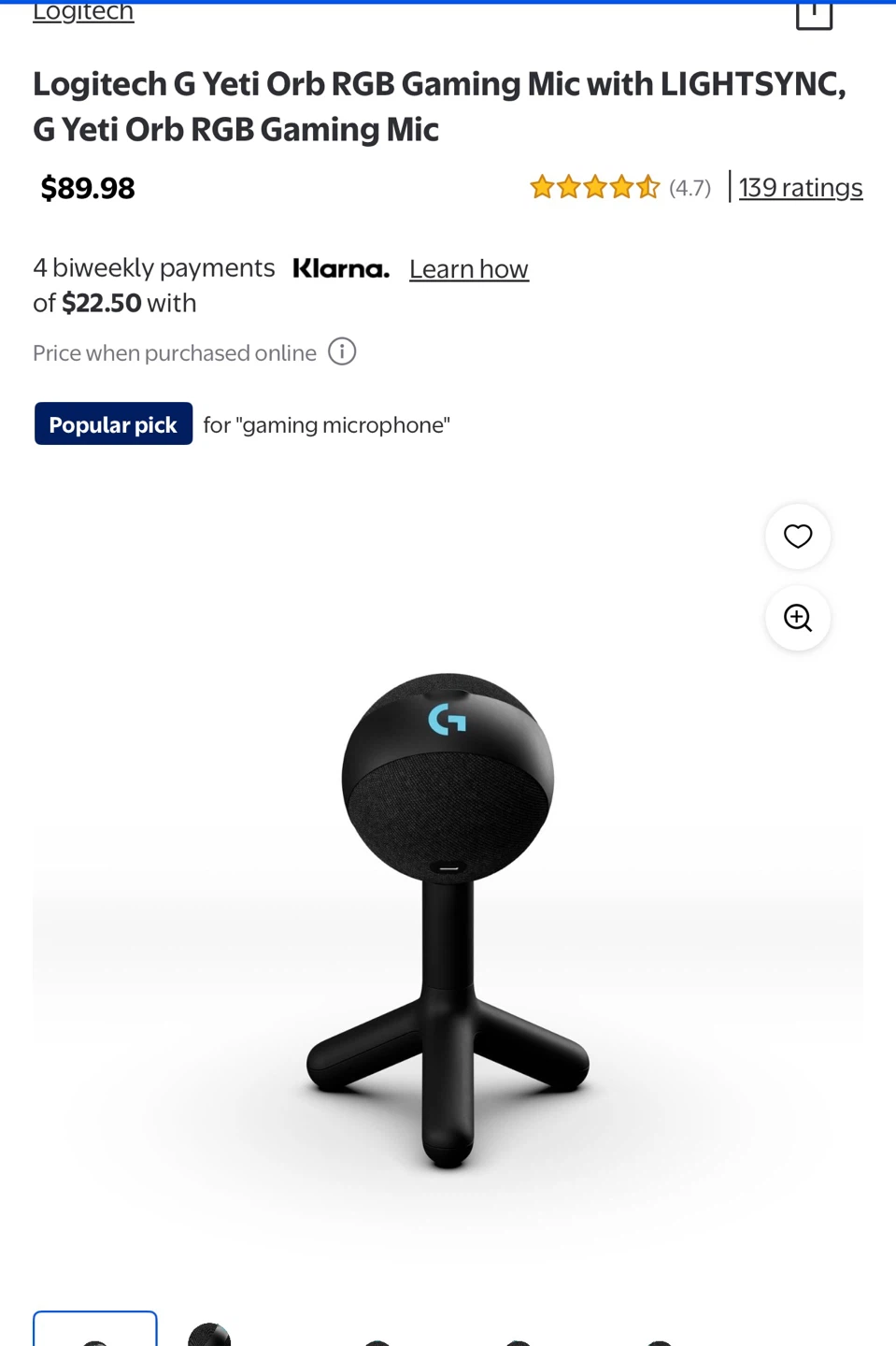 Logitech G Yeti Orb RGB Gaming Microphone