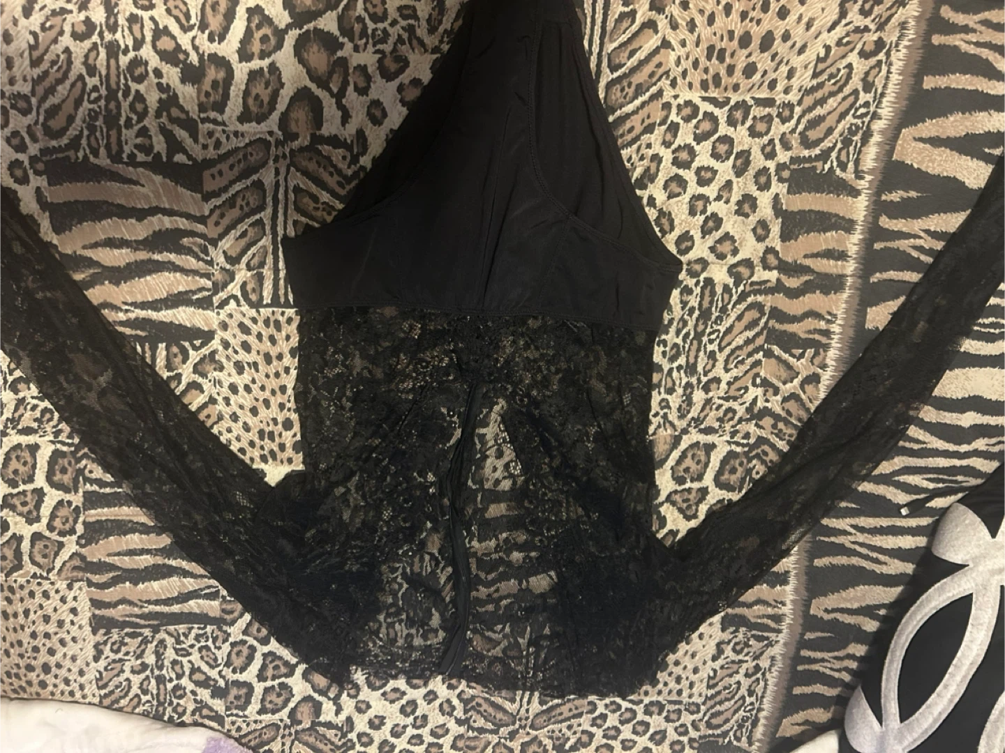 Black Lace Long Sleeve body suite