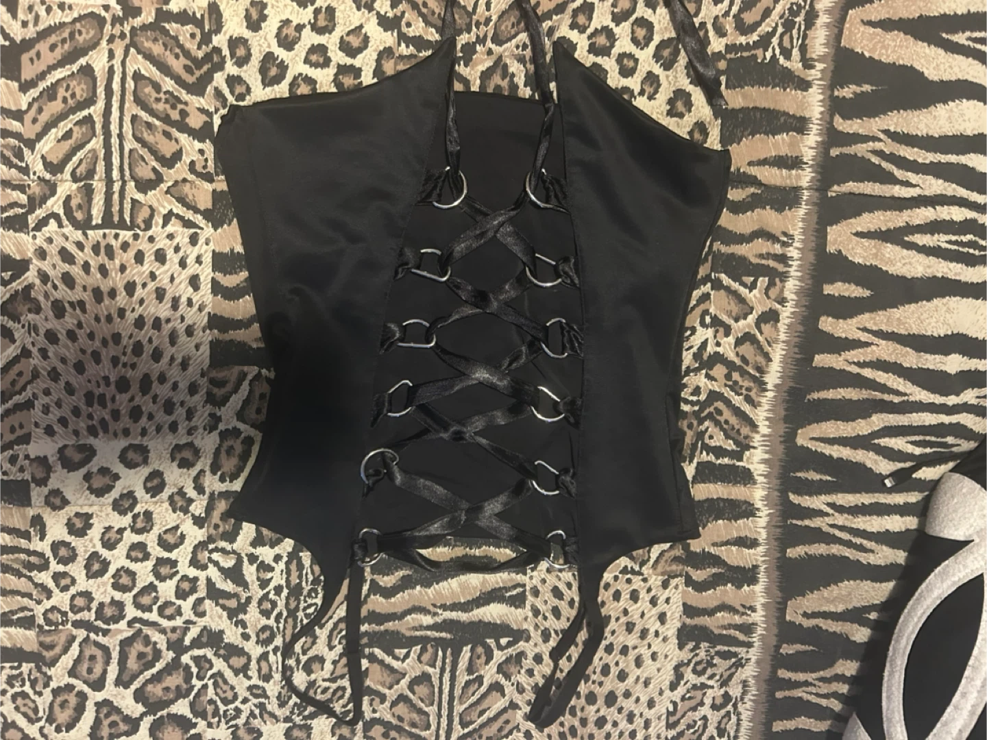 Roselle Black Corset Top