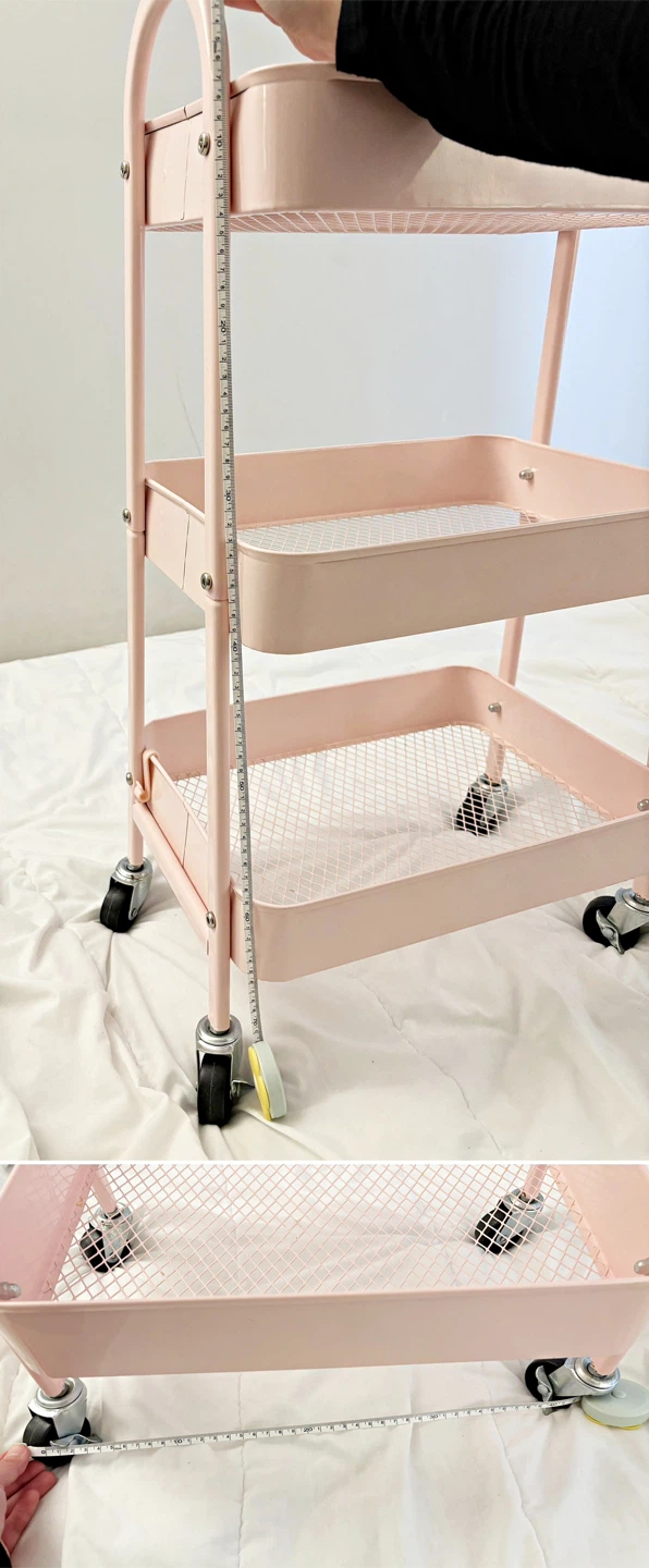 Pink 3-Tier Rolling Storage Cart - photo 2