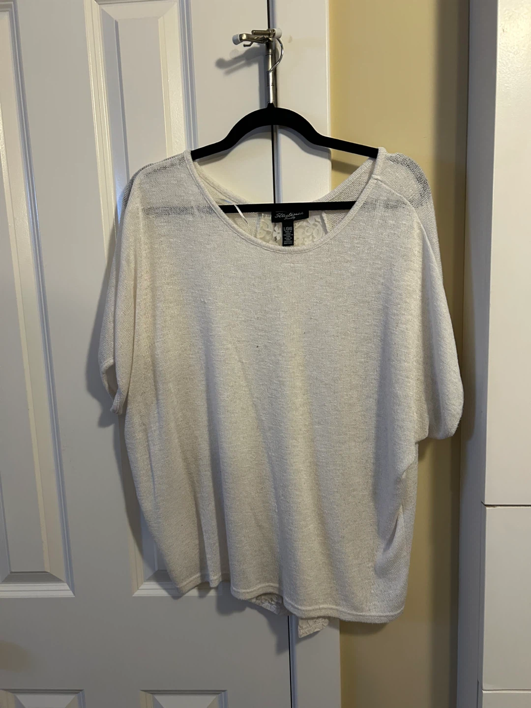 Streetwear Society Cream Lace Back Knit Top - photo 2