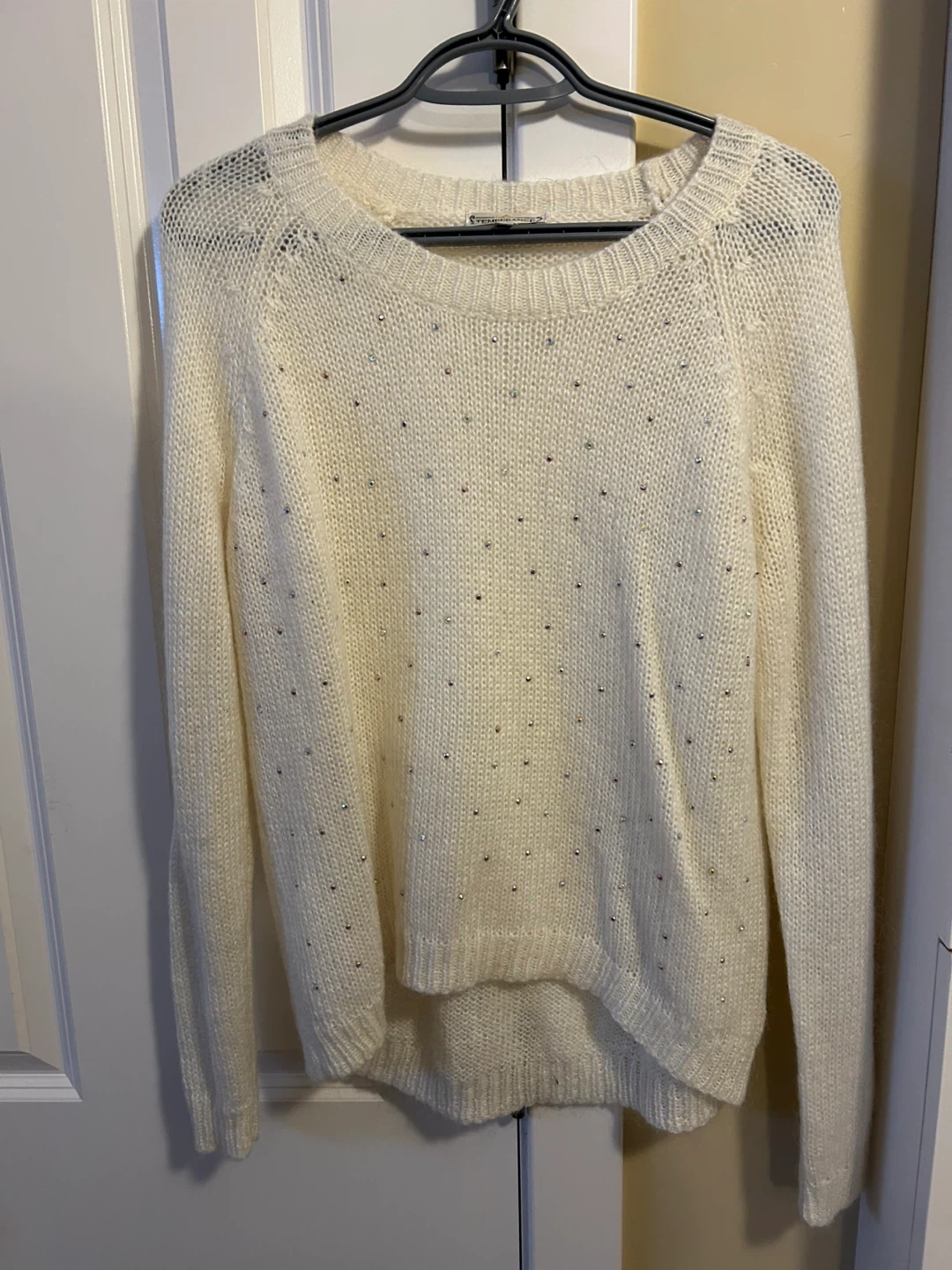 Temperance Women's Cream Sparkly Sweater - Size M