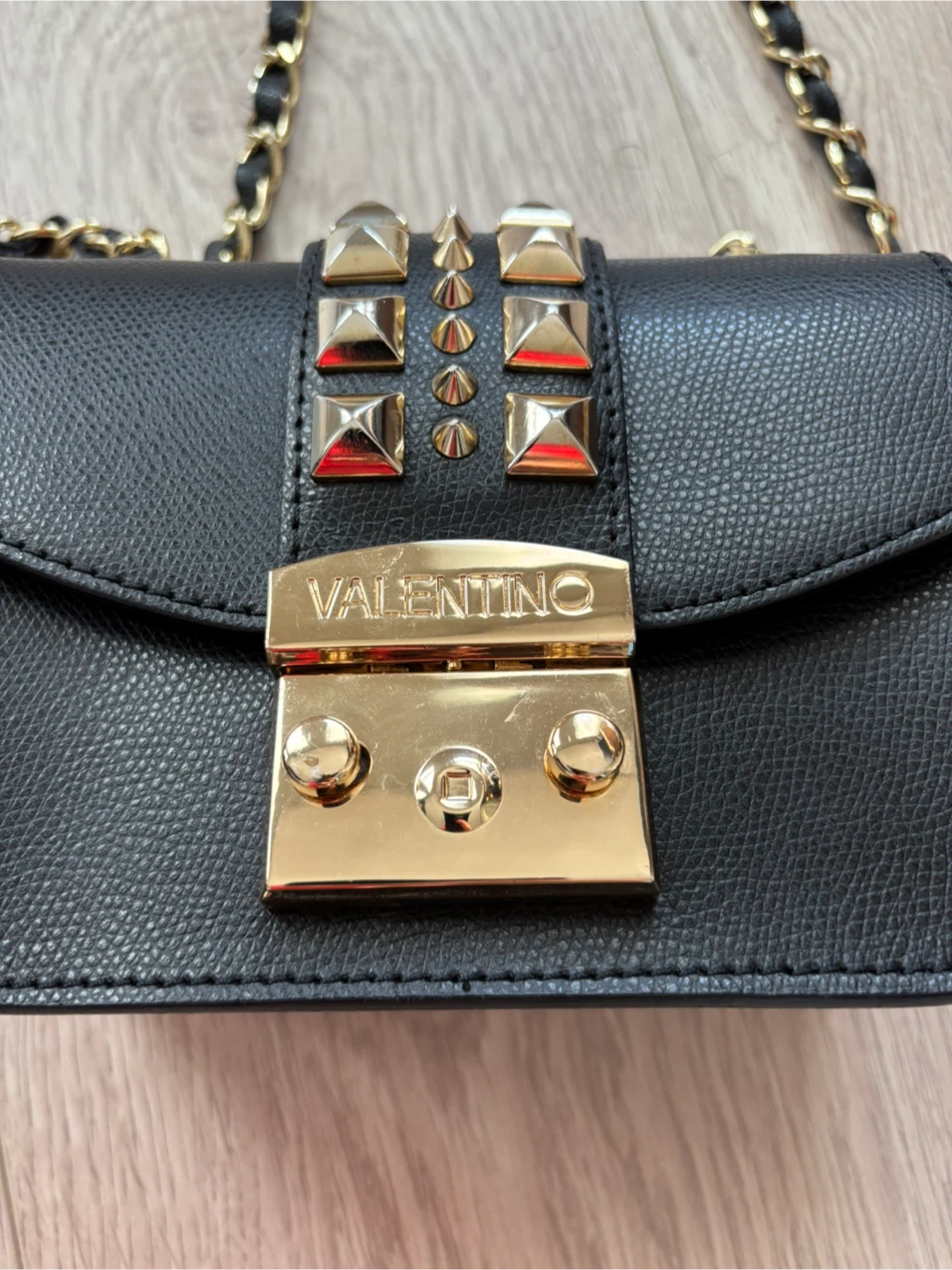 Valentino Black Studded Crossbody Bag