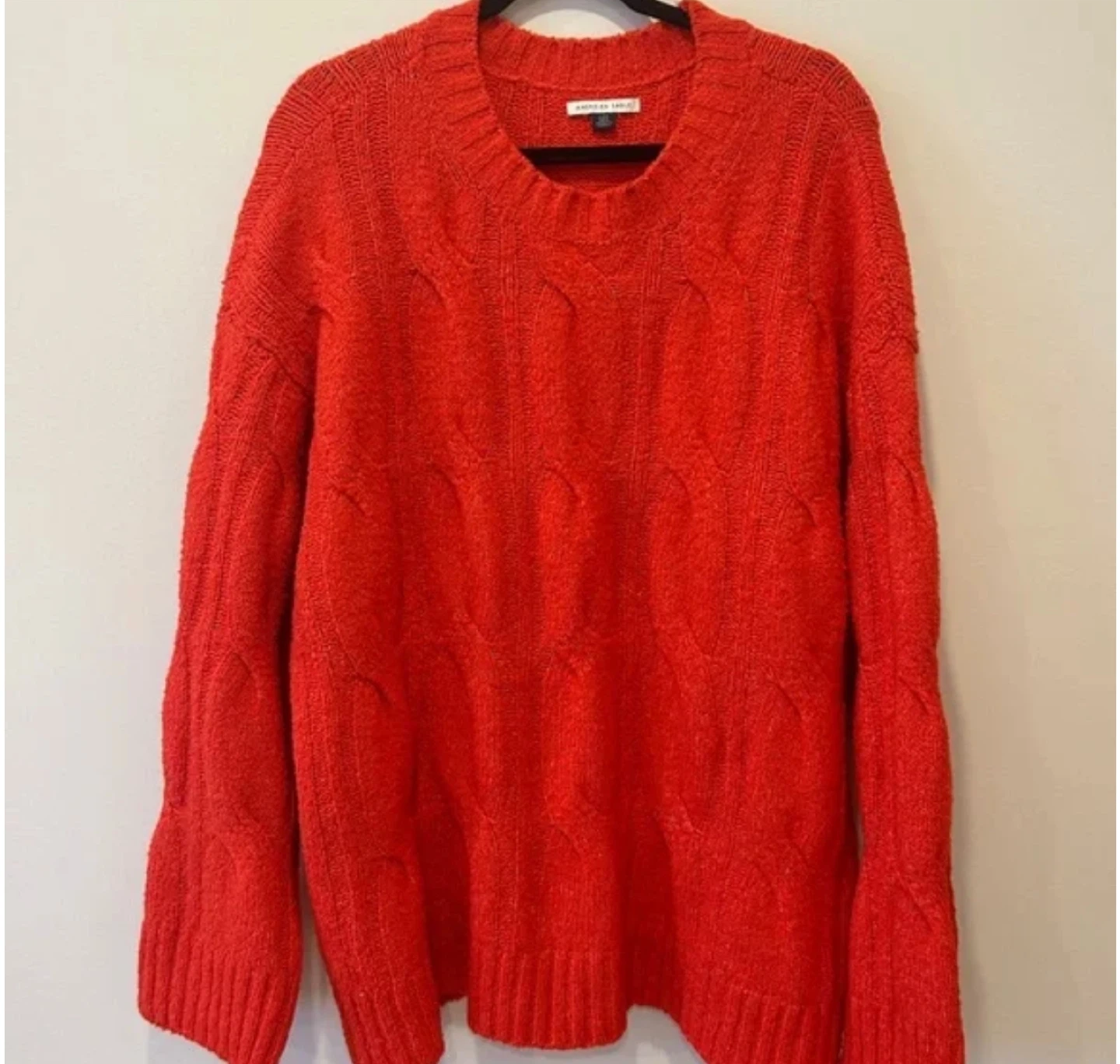 American Eagle Red Cable Knit Sweater - photo 3