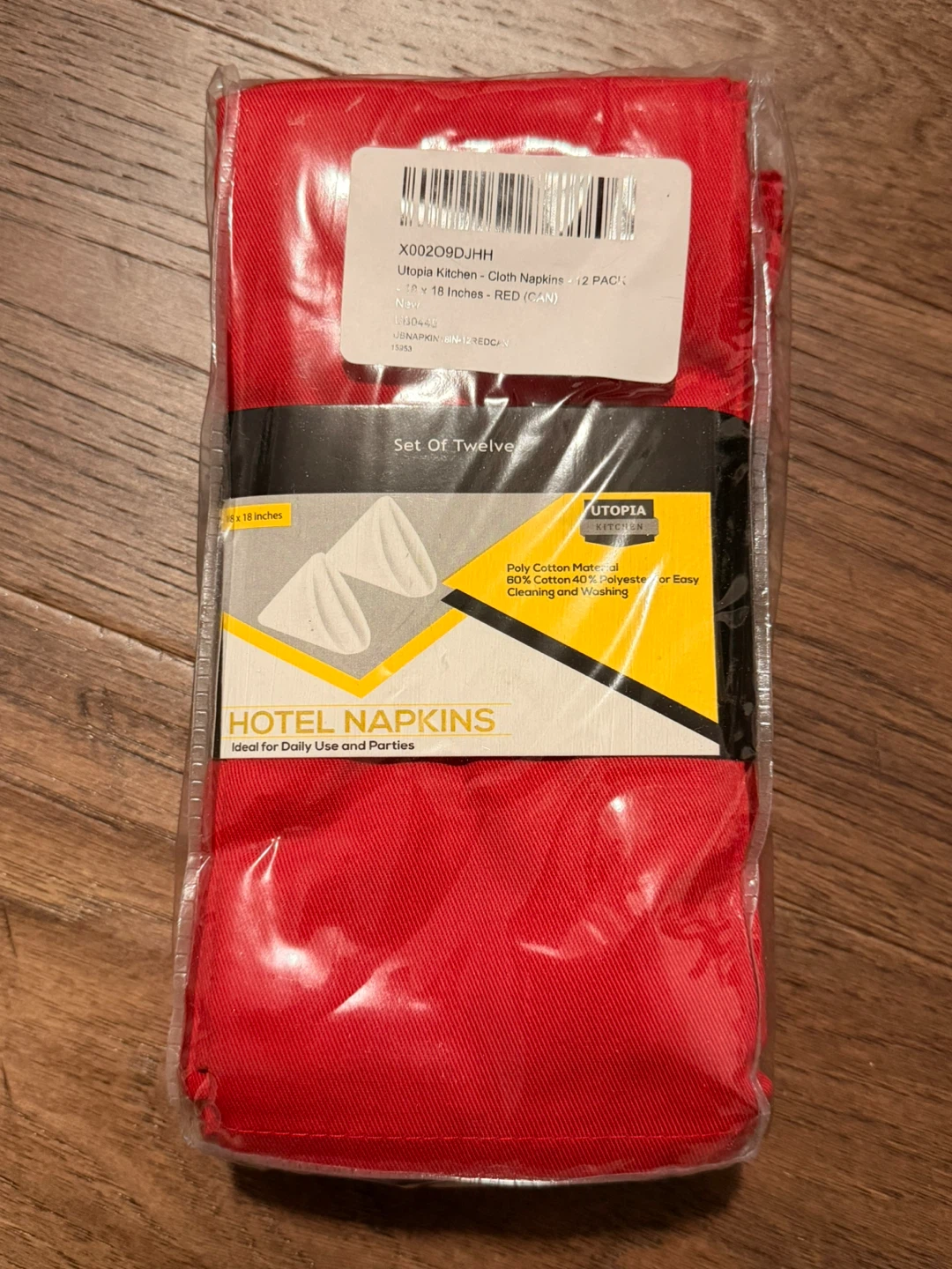 Brand New Utopia Red Hotel Cloth Napkins - 12 Pack, 18x18 Inch - photo 3