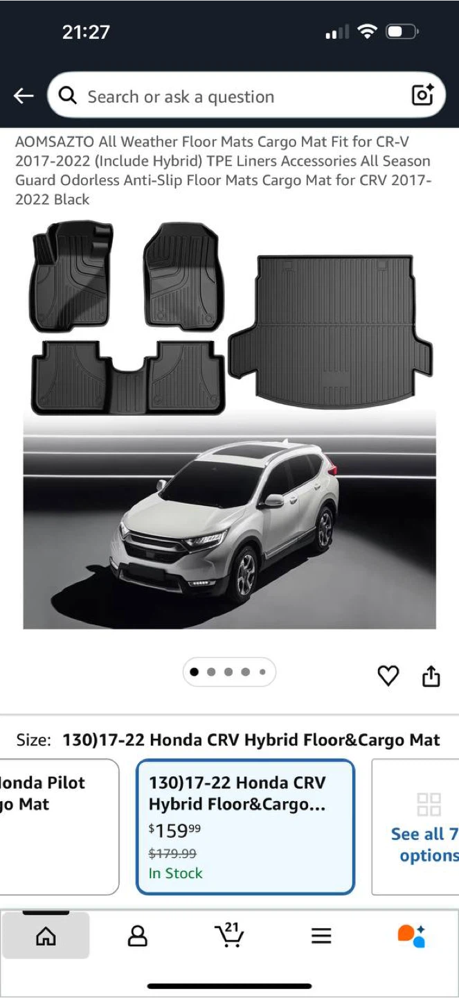 AOMSAZTO All Weather Floor Mats + Cargo Mat for
