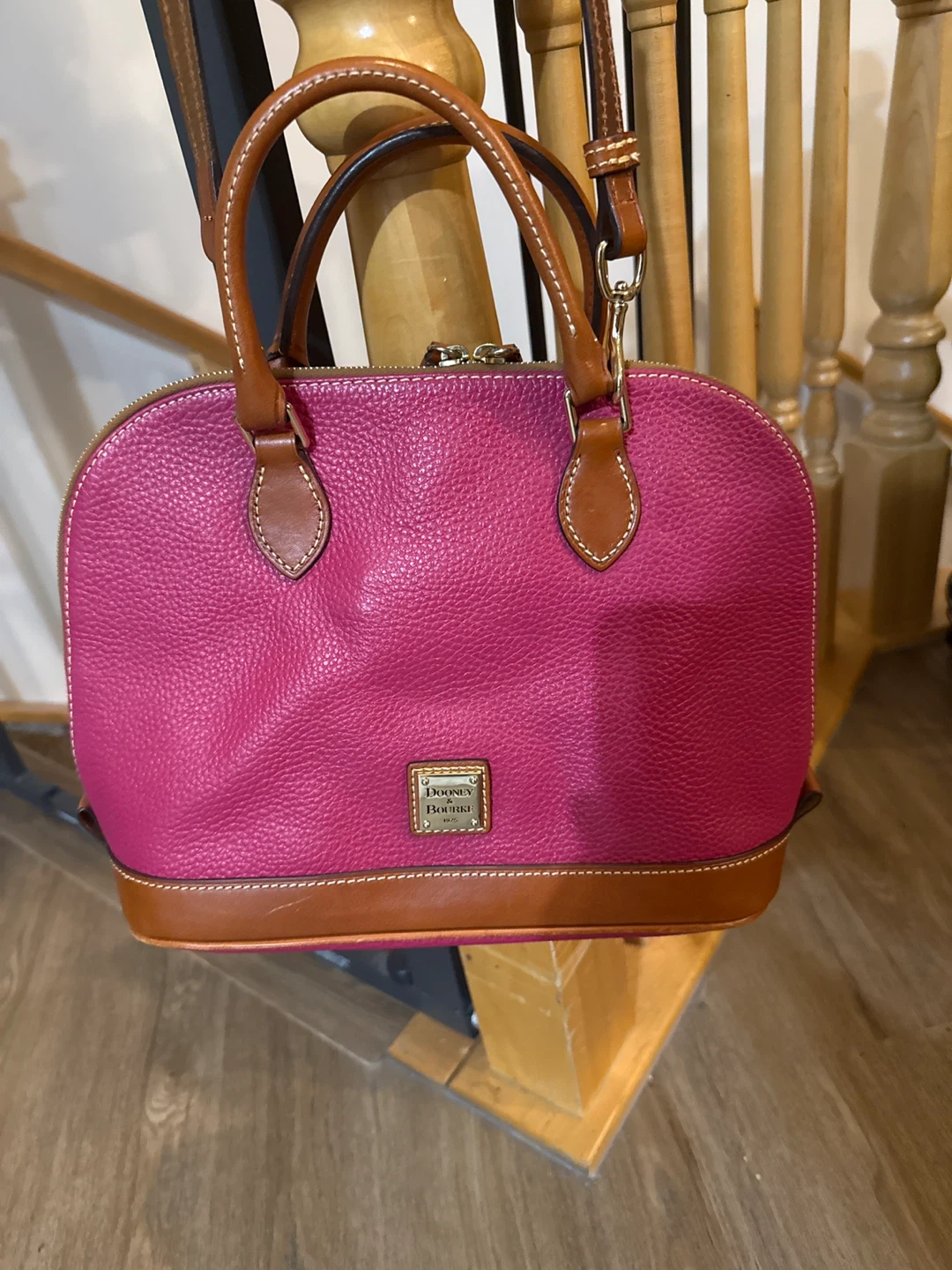 Dooney & Bourke Satchel Handbag - Pink Pebbled Leather