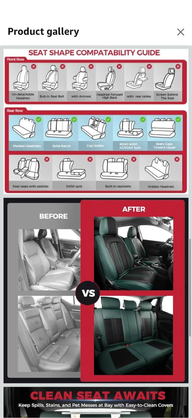 FREESOO Black-Green Car Seat Covers – Full Set – NEW - photo 3