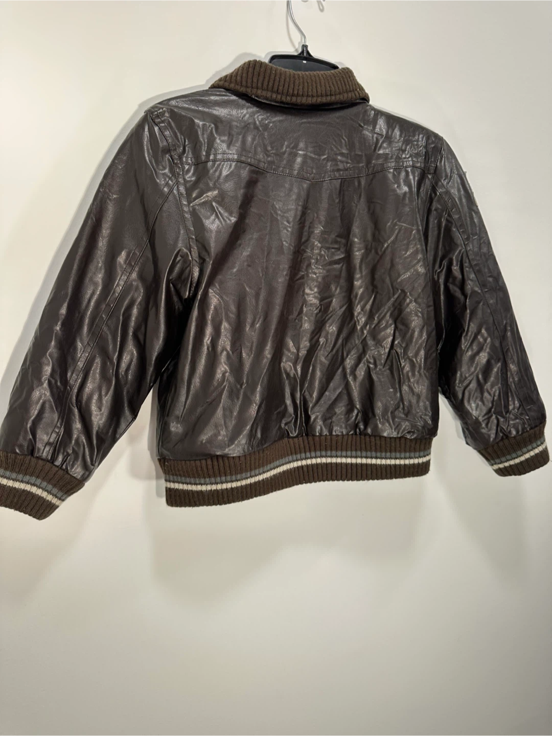 Kids Faux Leather Sherpa Lined Bomber Jacket L/G - photo 2