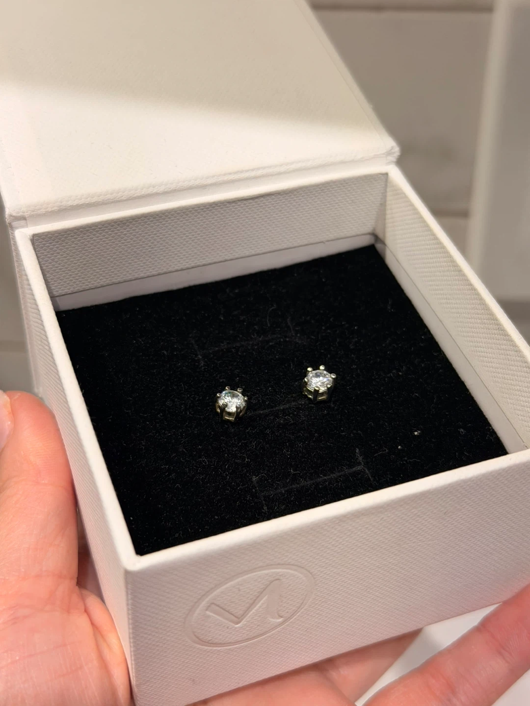 Stud Earrings in White Gift Box