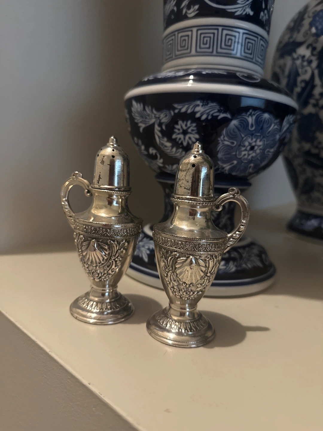 Vintage Silver-Tone Salt and Pepper Shakers
