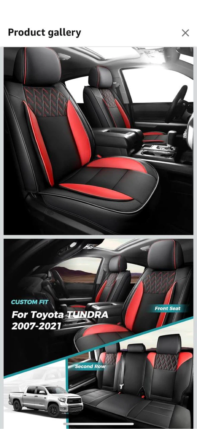 FEINEPRO Toyota Tundra Seat Covers 2007–2021 — Black/Grey — NEW - photo 4