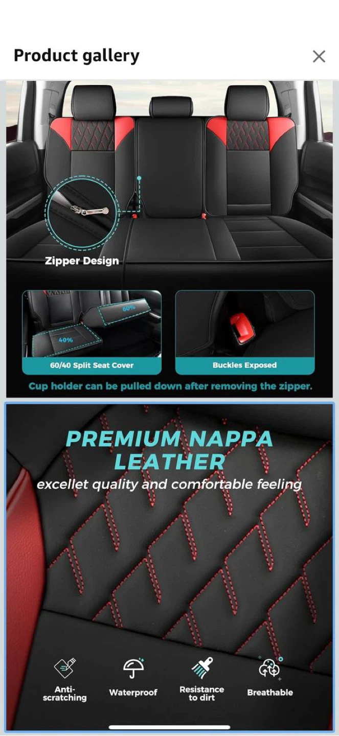 FEINEPRO Toyota Tundra Seat Covers 2007–2021 — Black/Grey — NEW - photo 5