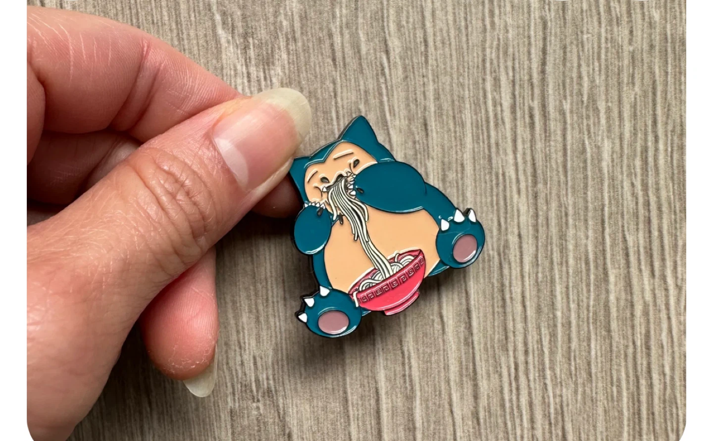 NEW Snorlax Eating Ramen Enamel Pin
