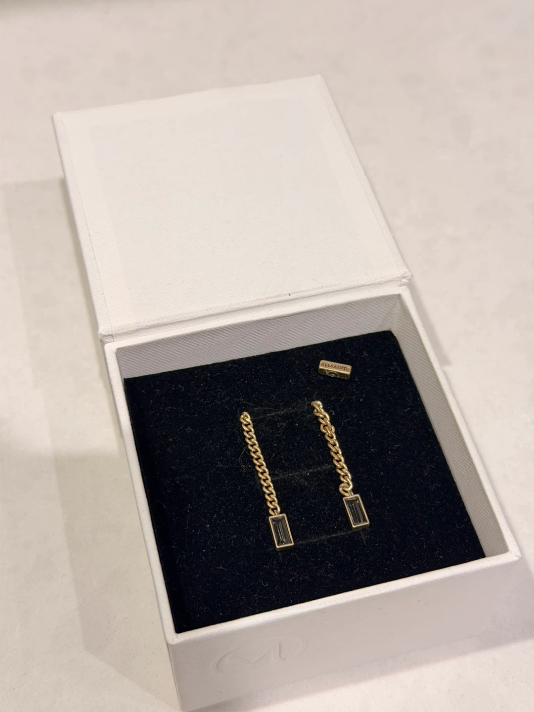 AllSaints vintage Drop Earrings with lavender Stone