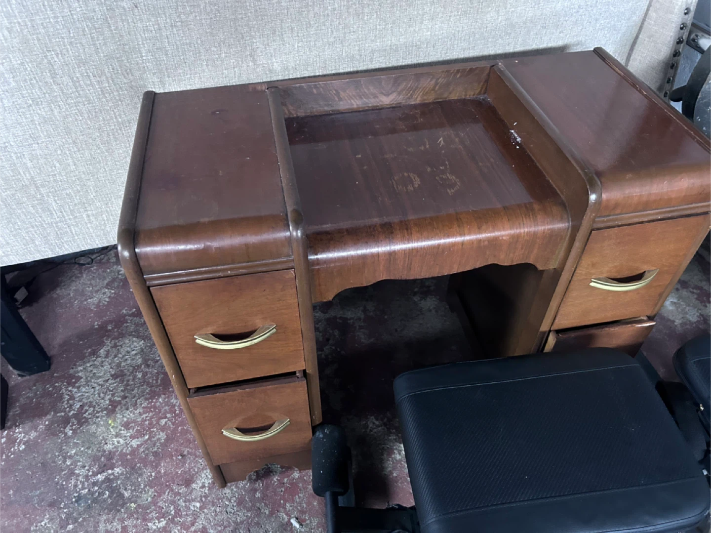 vintage wooden vanity / small desk