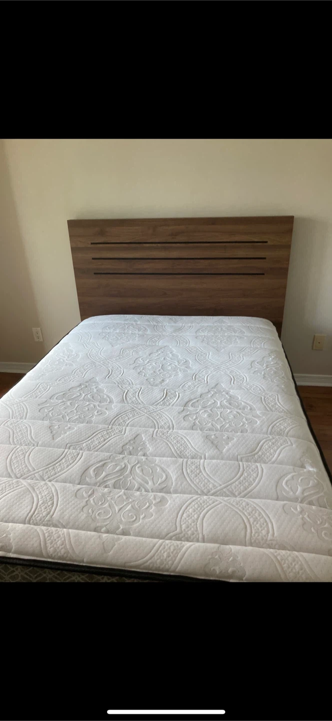 Sealy Mattress with Wooden Headboard