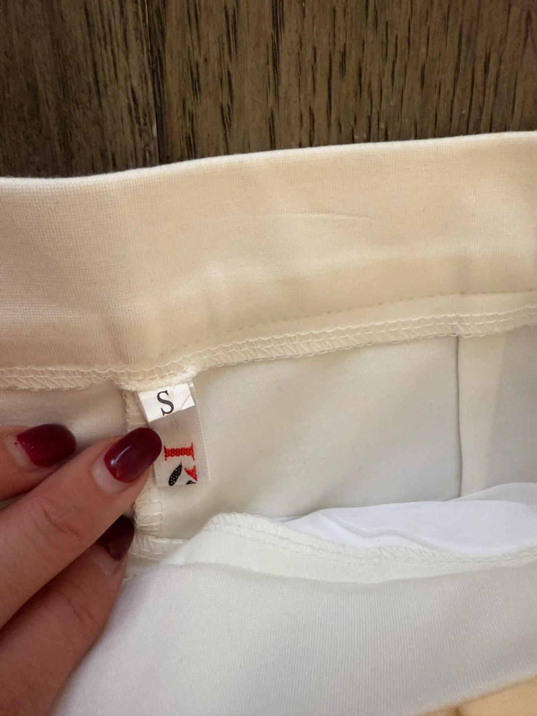 Cream Cropped Wide-Leg Pants Size S - photo 2