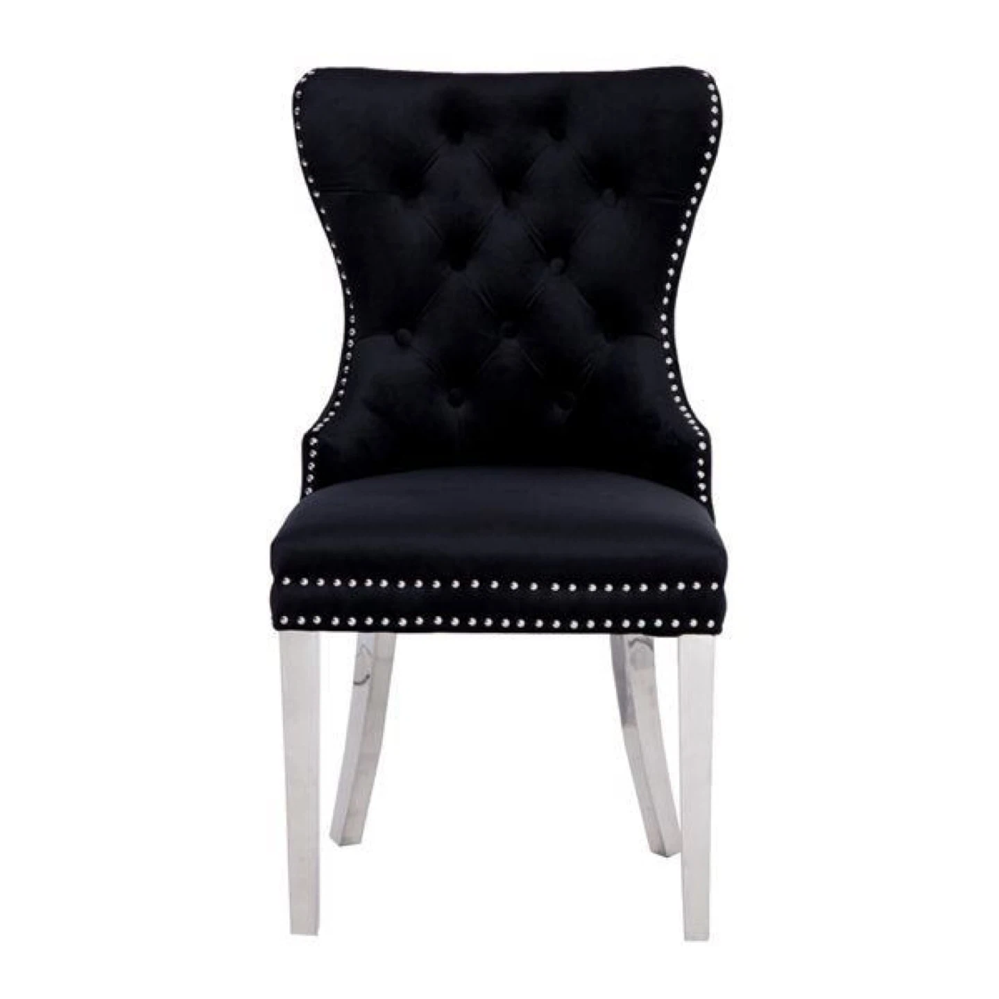 Black Velvet Dining Chair with Gold Legs - photo 2