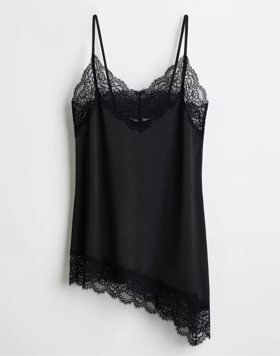 Black Lace Trim Cami Top