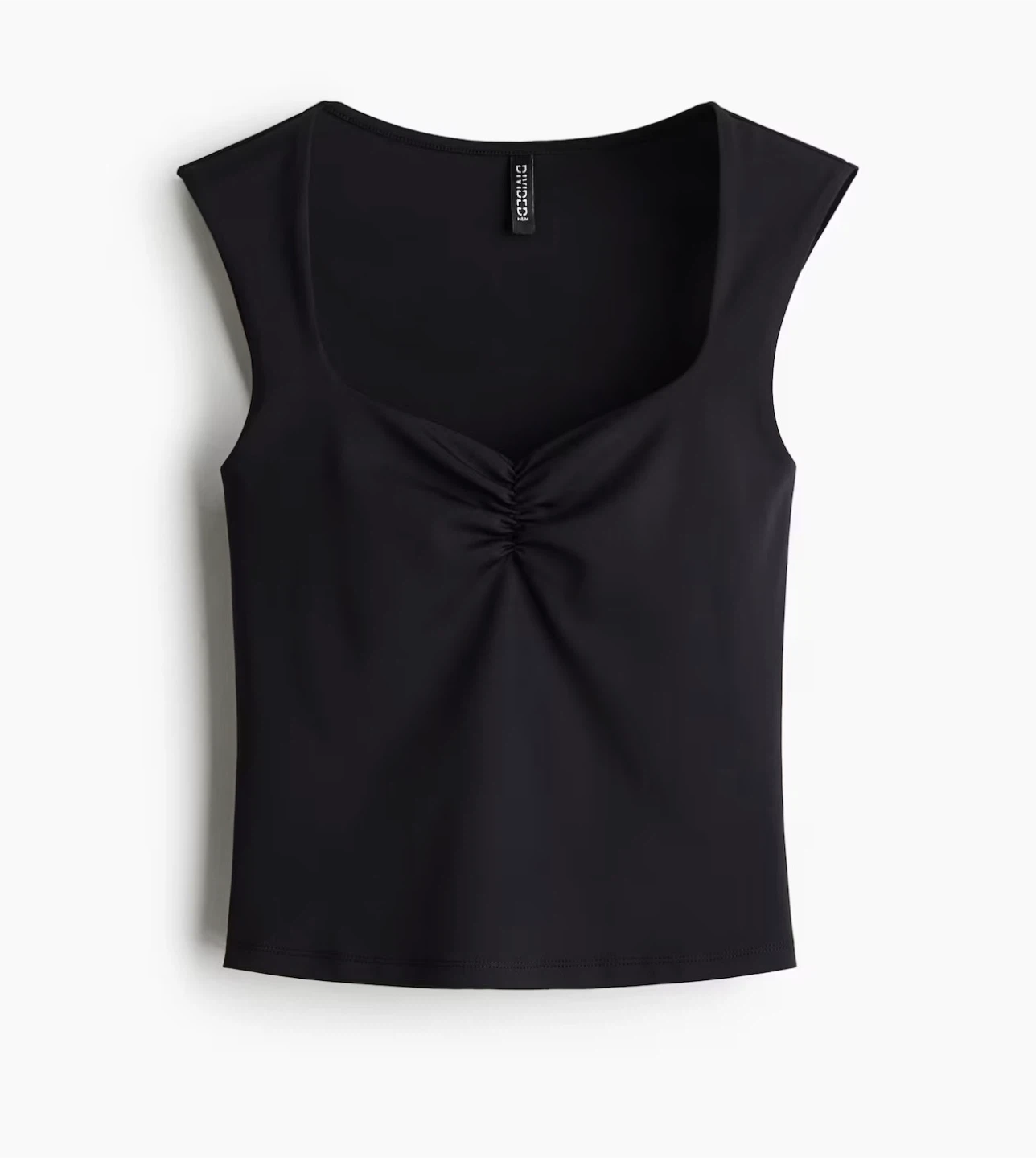 Black Gathered Sleeveless Top