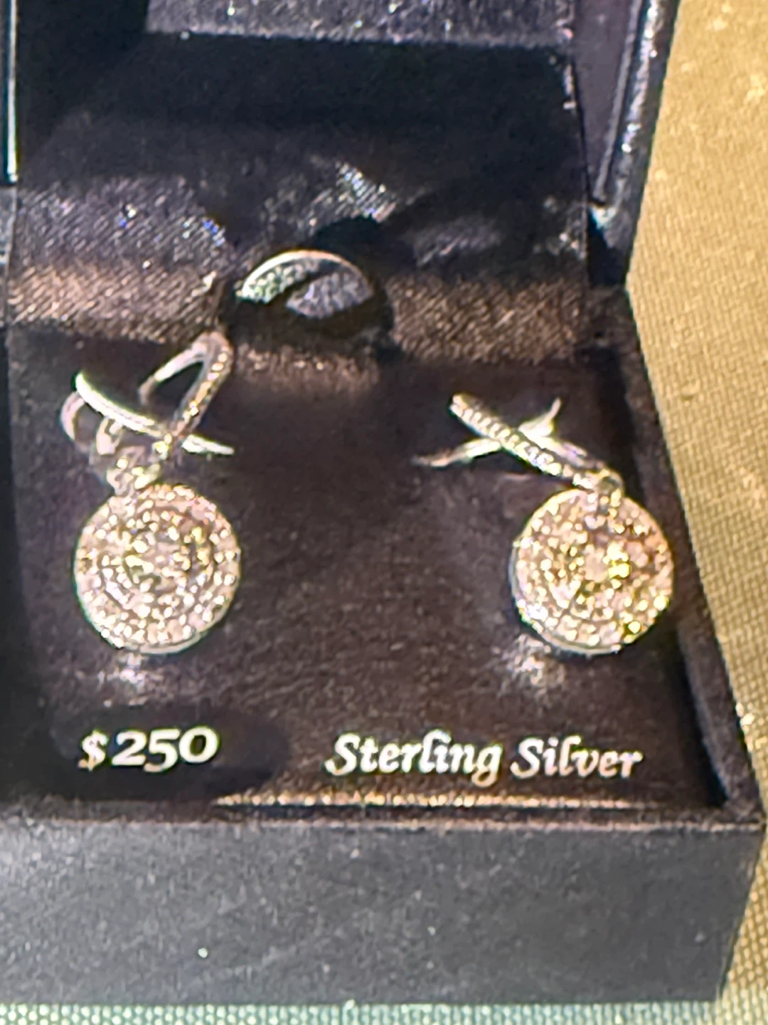 Sterling Silver Diamond Dangle Earrings