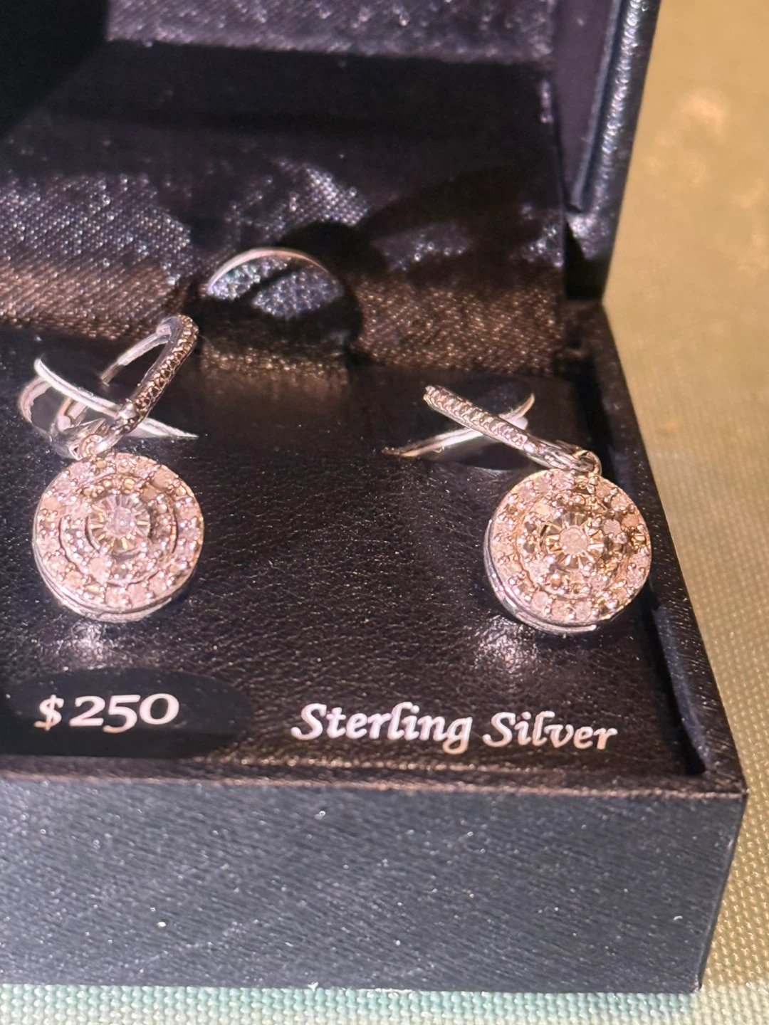 Sterling Silver Diamond Dangle Earrings - photo 2