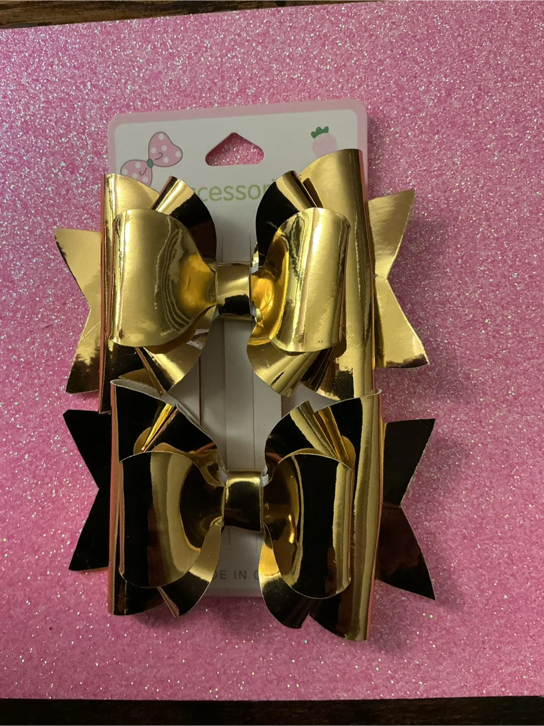 Gold Hair Bows - Set of 2