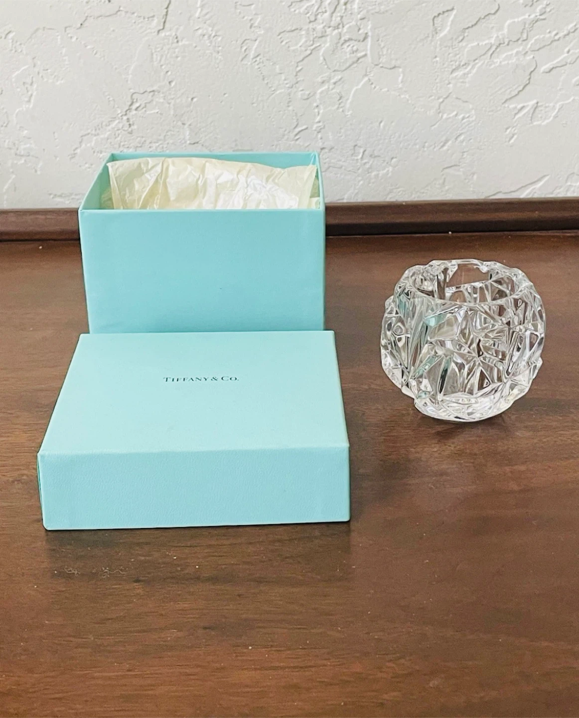 Tiffany & Co. Crystal tea light candle holder