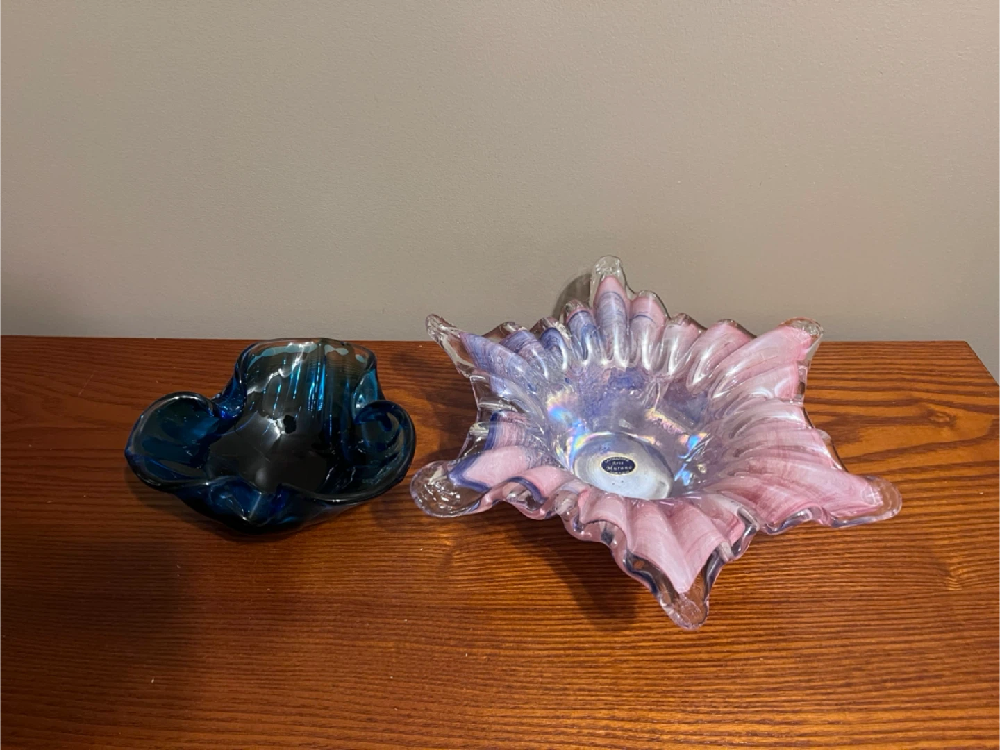 VINTAGE MURANO GLASS ASHTRAY & BOWL (Read description)