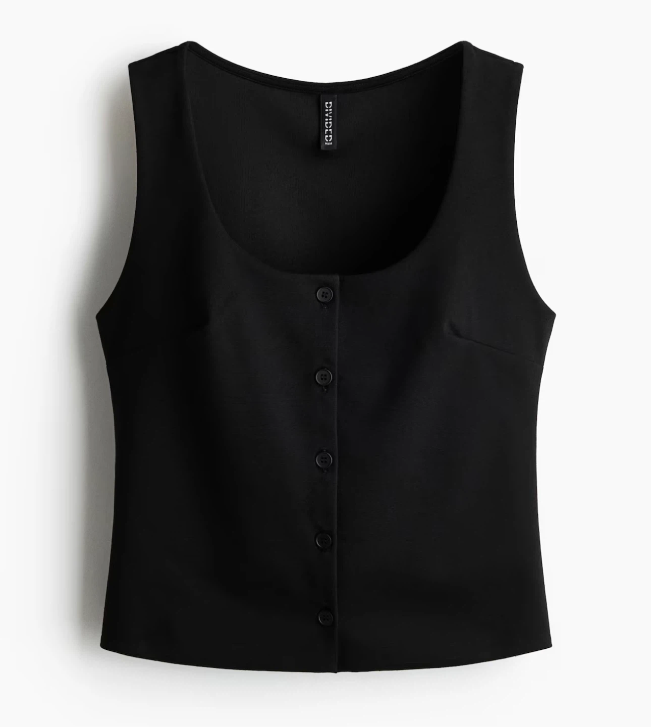 Jersey Vest Button-Up Top