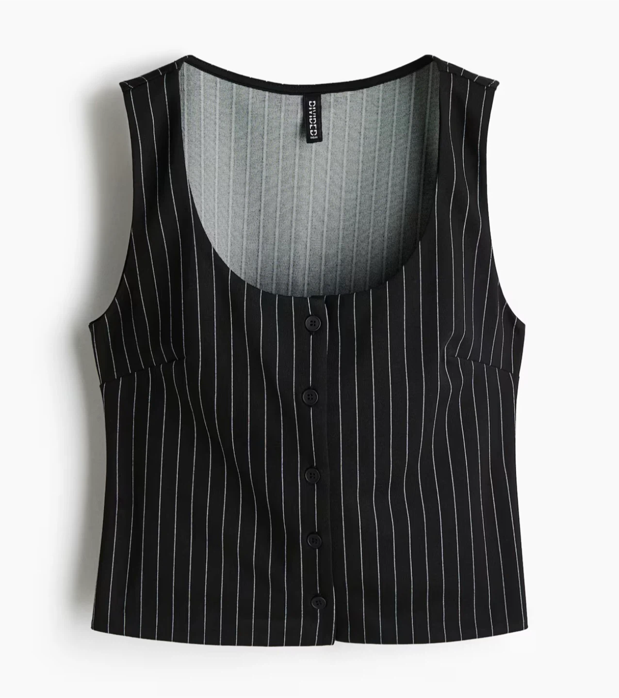 Black Jersey Pinstripe Vest