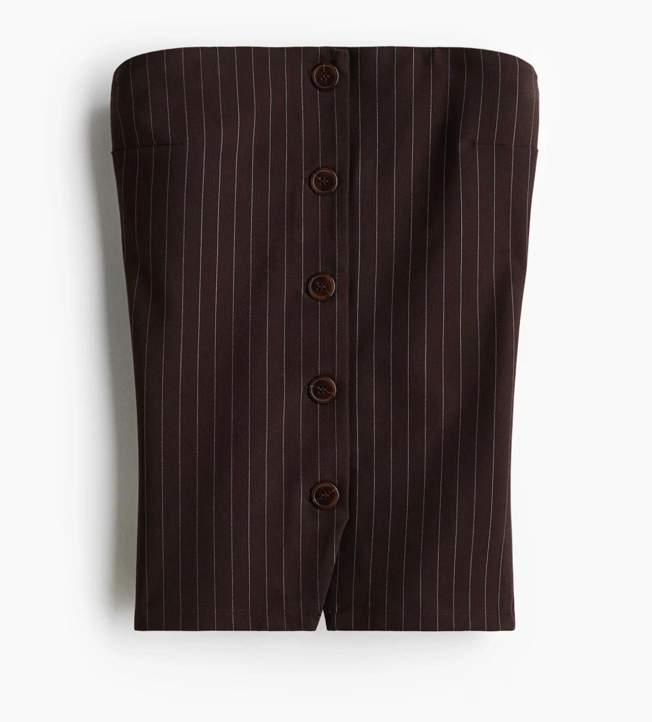 Brown Pinstripe Bandeau Vest