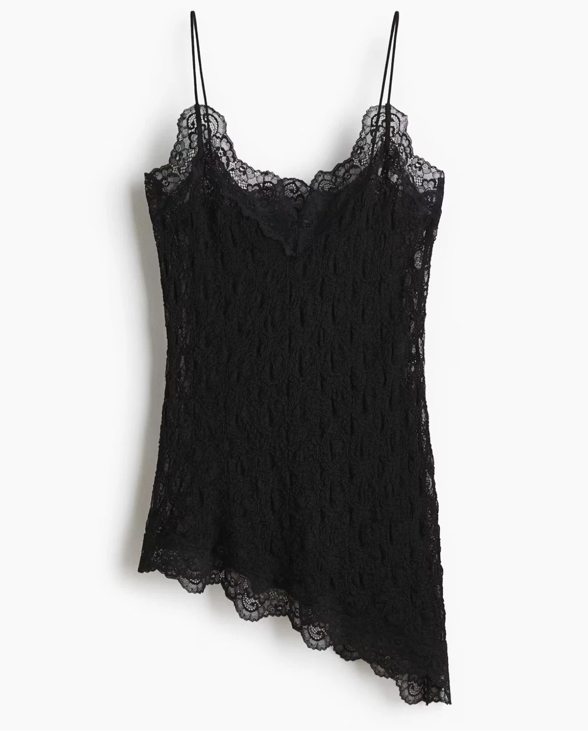 Black Mesh-Lace Cami Top