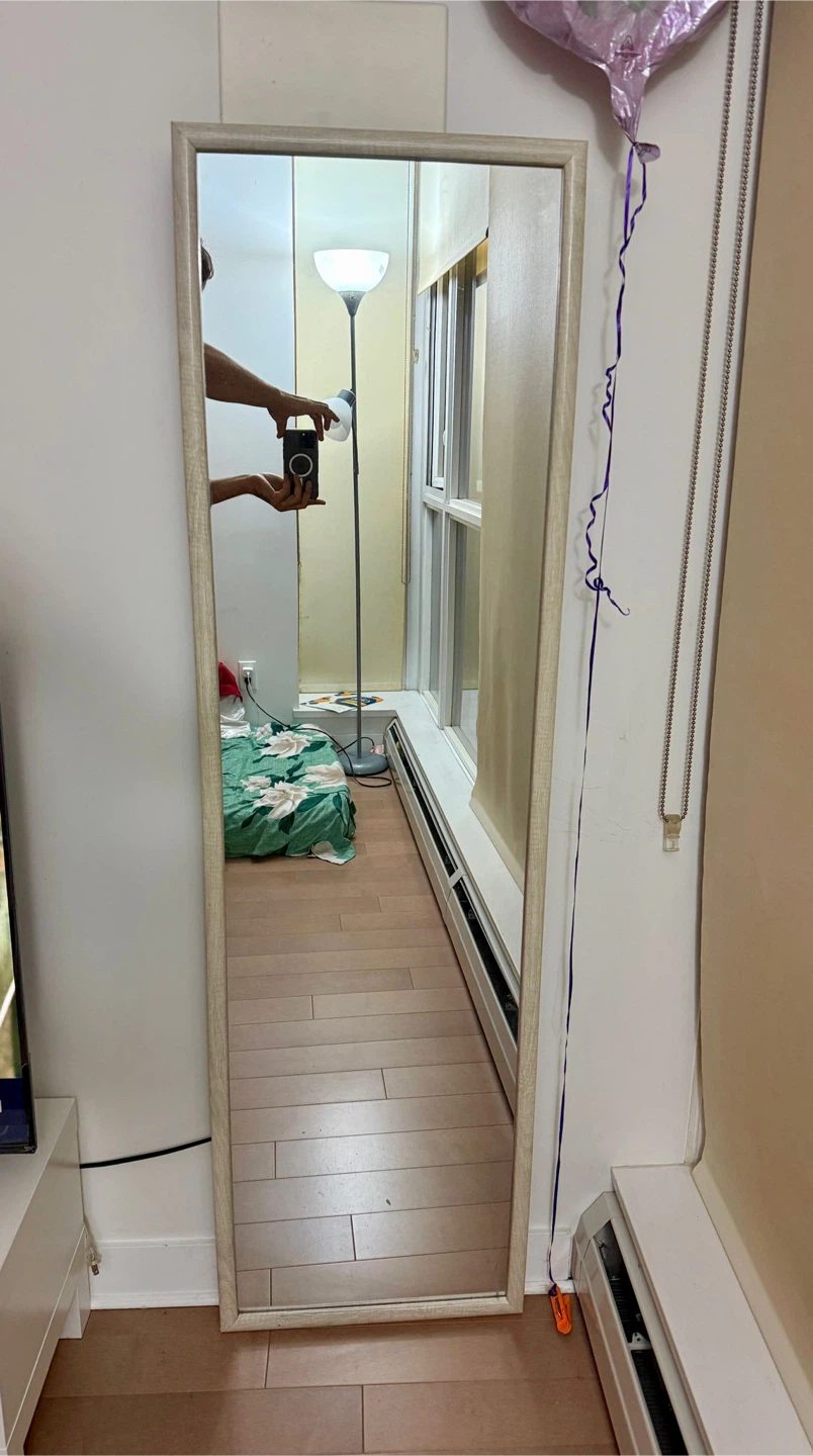White Wood Frame Full Length Mirror