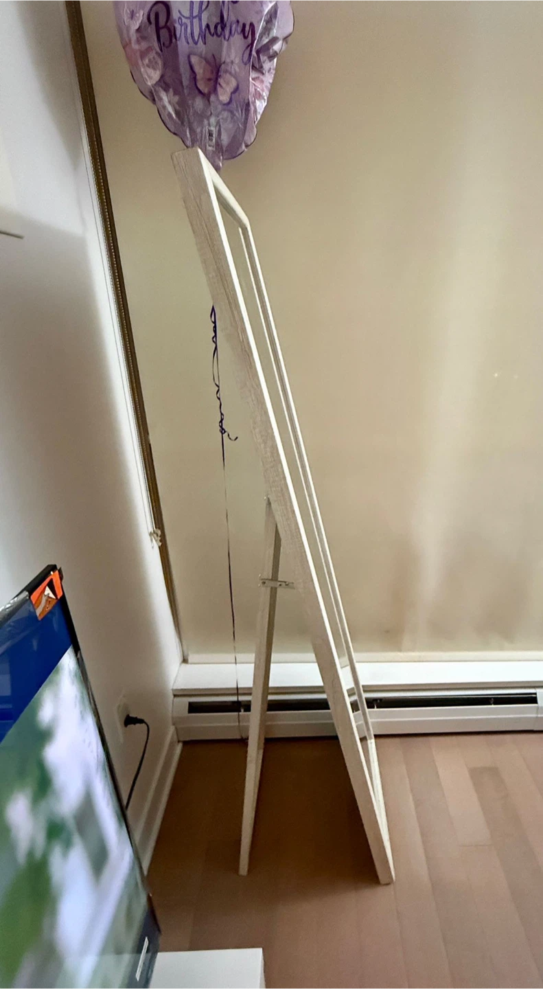 White Wood Frame Full Length Mirror - photo 3