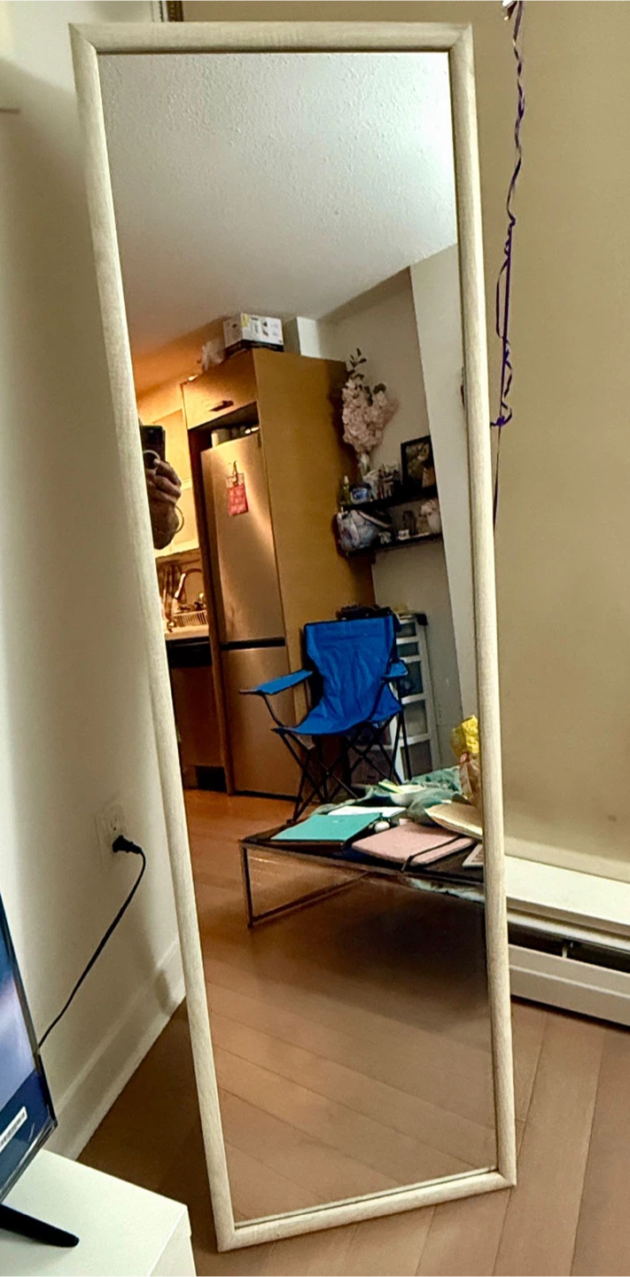 White Wood Frame Full Length Mirror - photo 4