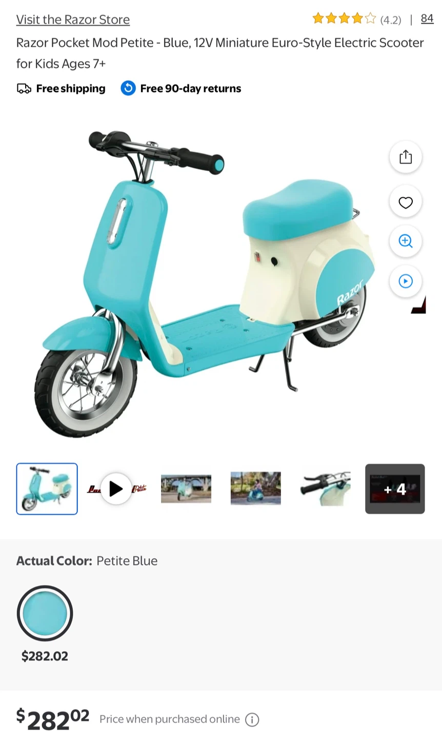 Razor Pocket Mod Petite Electric Scooter - Petite Blue - photo 3