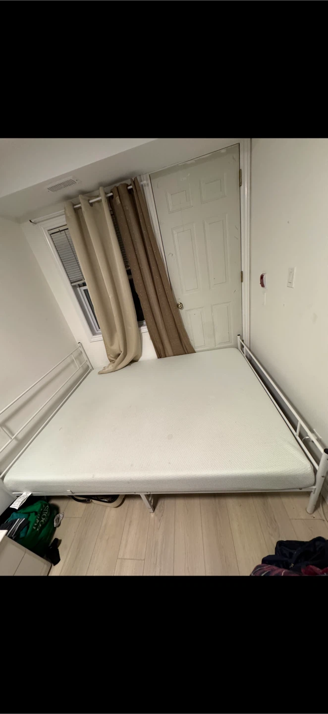 White Metal Queen Bed Frame