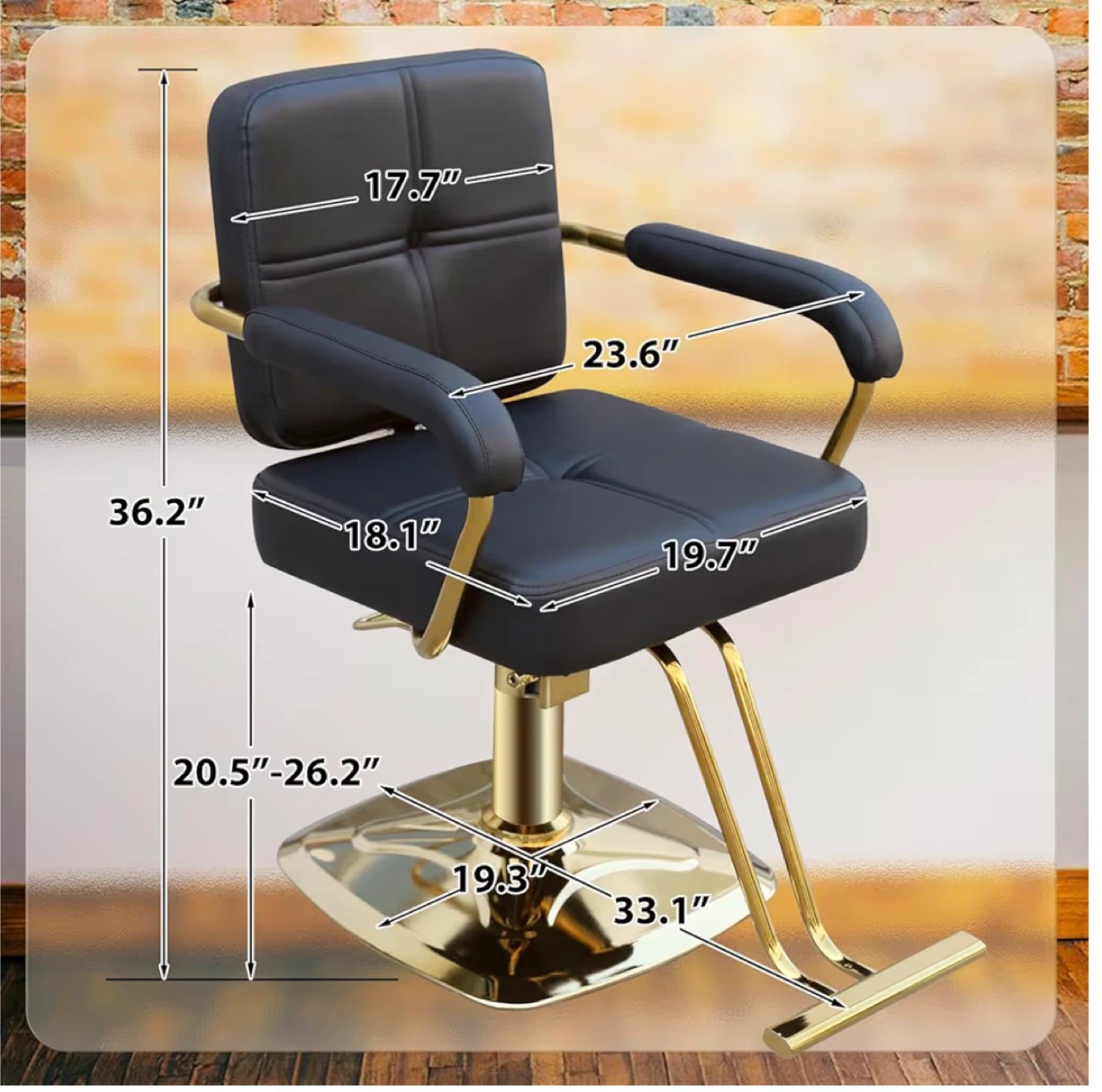 Black Hydraulic Styling Chair with Gold Accents - photo 4