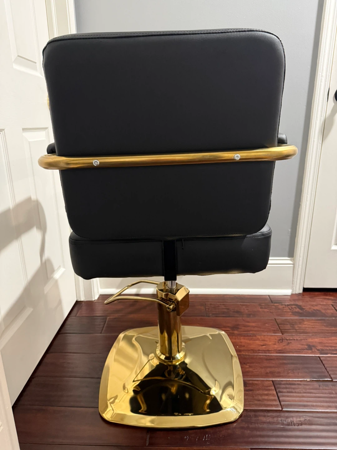 Black Hydraulic Styling Chair with Gold Accents - photo 3